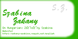 szabina zakany business card